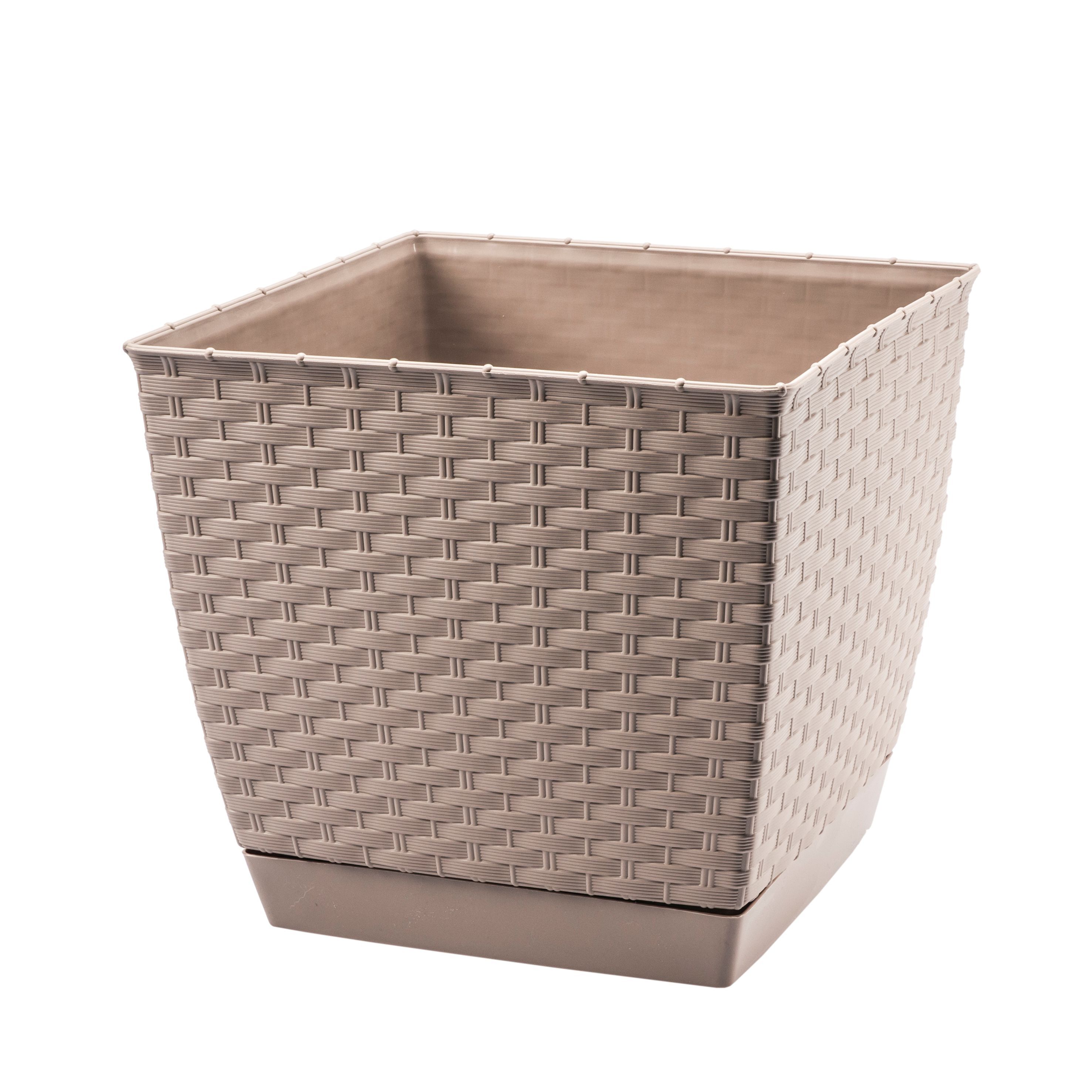 Vaso da fiori sospeso con piattino - Ratolla - 22 cm - Bianco