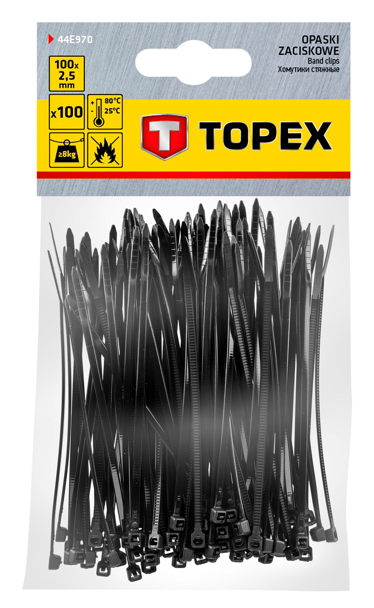 Opaska zaciskowa 2 5 x 100 mm 100 sztuk czarne topex bricomarche pl