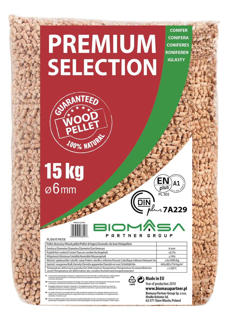 Pellet drzewny Premium Selection, certyfikowany, 15 kg sklep