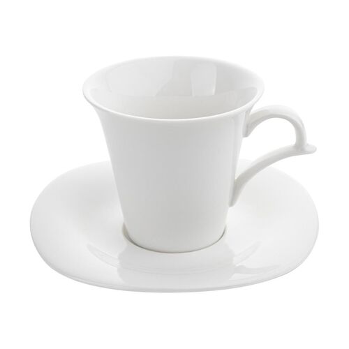 Filiżanki ze spodkiem Bella 220 ml 6 sztuk biały