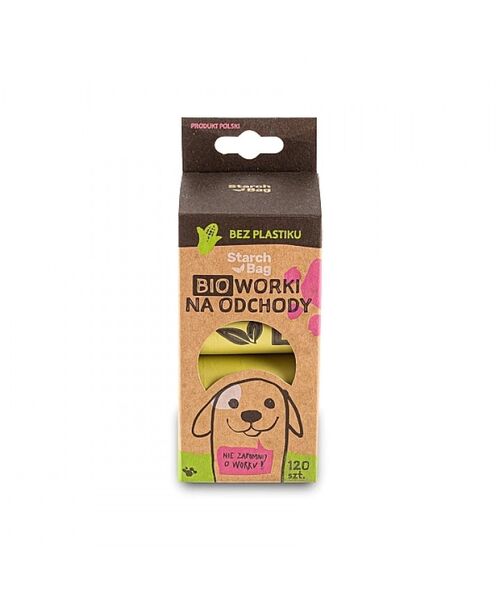 Kompostowalne BIOworki na odchody 8 rolek x 15 szt. zielone STARCHBAG
