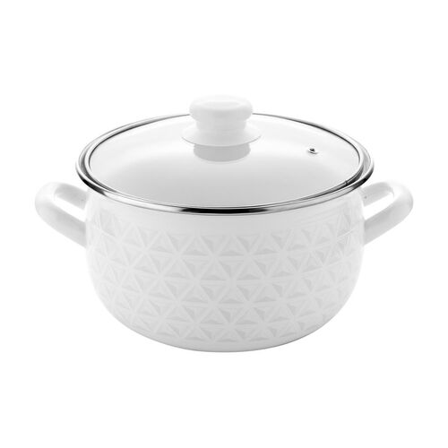 Garnek emaliowany Pyza Diamond z pokrywką 22 cm 5,3 l