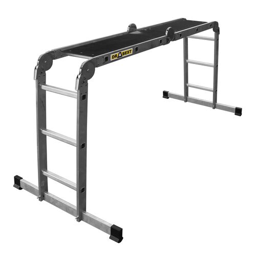 Drabina aluminiowa uniwersalna 4x3 PRO tłoczona podestem DRABEST
