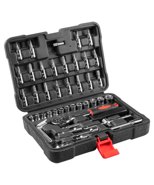 Klucze nasadowych 1/4" zestaw 49 sztuk 38D570 Top Tools