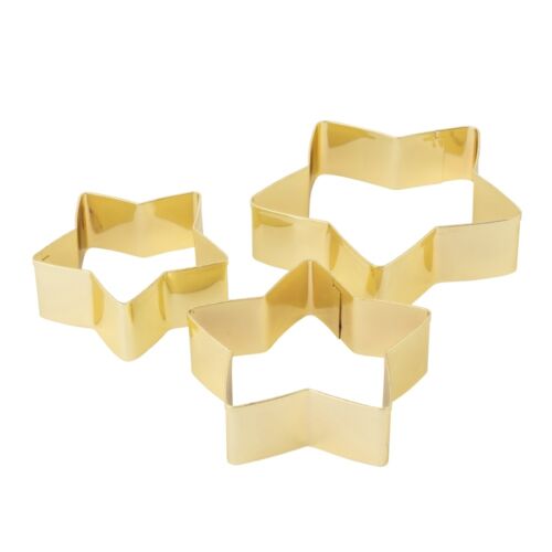 Wykrawacze nierdzewne do ciastek gwiazdka złoty kpl.3 szt.