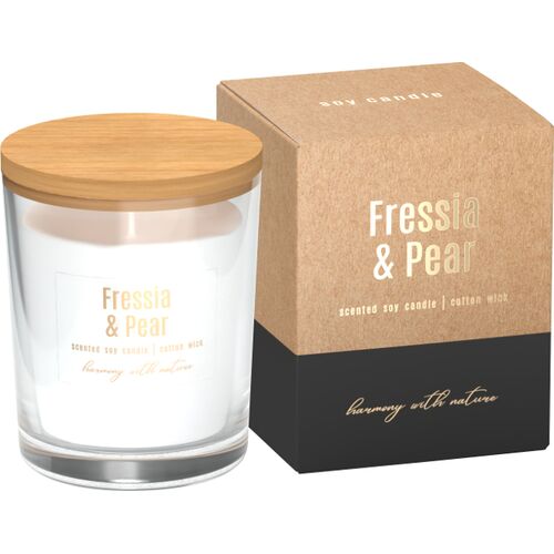 Świeca zapachowa w szkle SN73-326 sojowa frezja-gruszka BISPOL