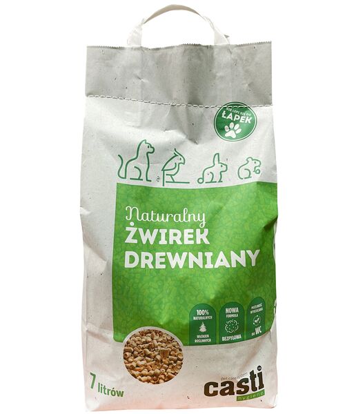 Żwirek drewniany uniwersalny zapach naturalny 7 l CASTI