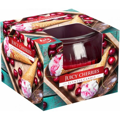 Świeca zapachowa w szkle SN69-368 soczyste wiśnie BISPOL