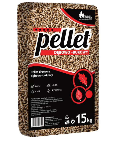 Pellet drzewny dębowobukowy 15 kg
