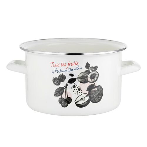 Garnek emaliowany prosty Fruits bez pokrywki 22 cm 4,8 l
