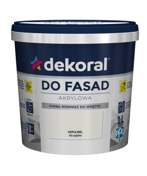 Akrylowa farba fasadowa Polinit ciepła biel 1 l