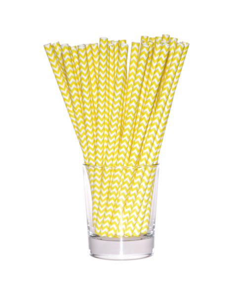 Słomka papierowa shake 8 mm żółty 10 sztuk