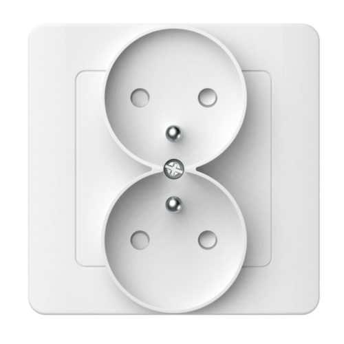 Gniazdo podwójne z uziemieniem silva białe