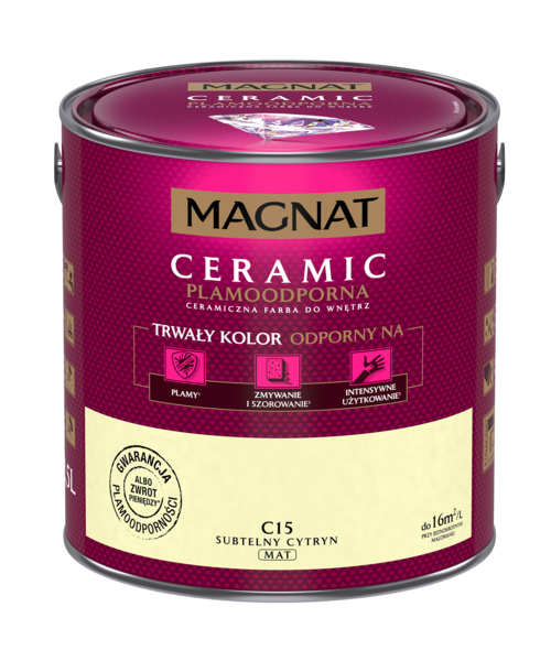 Farba ceramiczna MAGNAT Ceramic subtelny cytryn C15 2,5 l