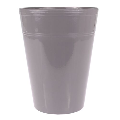 Osłonka storczyk ceramiczna 13 cm jasny grafit CERMAX