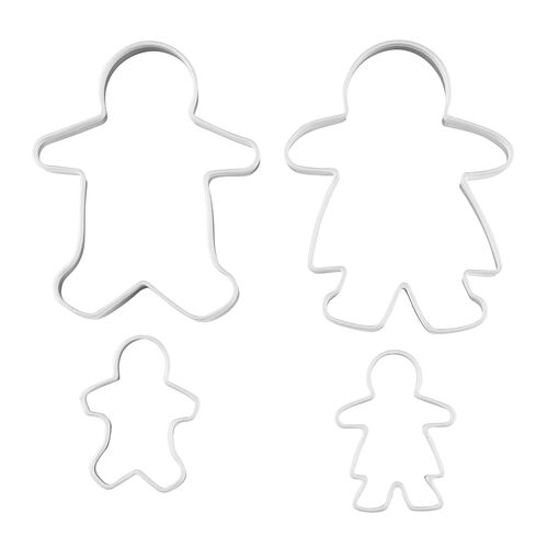 Wykrawacz nierdzewny do ciastek ludzik 4 sztuki srebrny