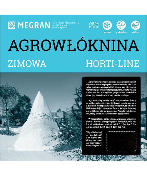 Agrowłóknina zimowa HORTI-LINE 1,60 m x 100 mb biała