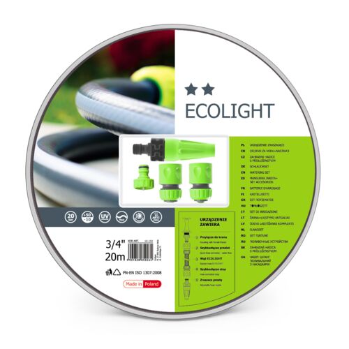Zestaw Ecolight wąż 3 x 4” 20 mb + końcówki