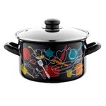 Garnek emaliowany prosty Malena z pokrywką 16 cm 2 l