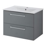Szafka wisząca Soria Gray z umywalką 60 cm antracytowa