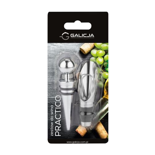 Zestaw do wina stoper, nalewak PRACTICO