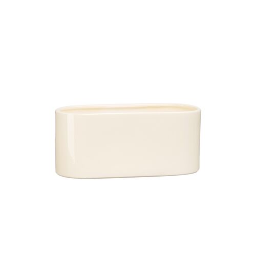 Osłonka ceramiczna ogródek storczyk 32 x 16,5 cm kremowy połysk symbol 649