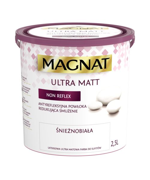 Farba emulsyjna Ultra Matt lateksowa biała 2,5 l Magnat 