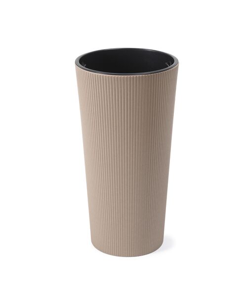 Blumentopf Lilia ECO 250 Mm – Aus Recyceltem Kunststoff & Holz, Weiß, Mit Einsatz