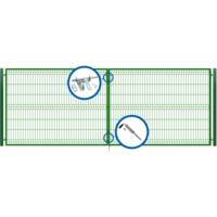 Brama dwuskrzydłowa3D ocynk zielony 400 x 150 cm komplet Polbram