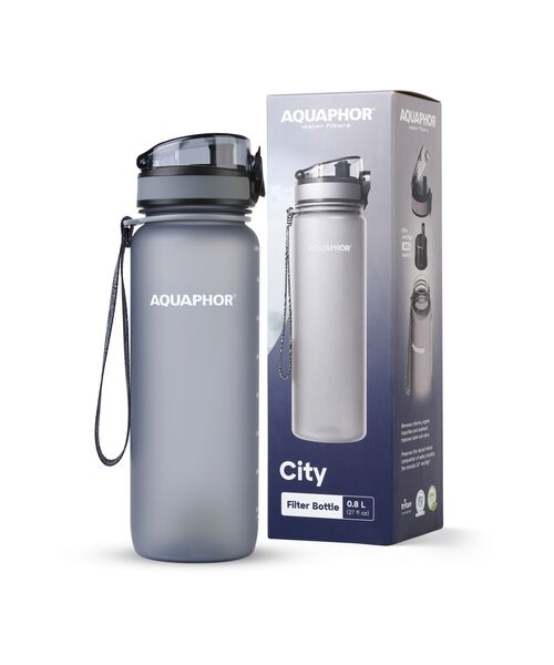 Butelka filtrująca City 800 ml szara
