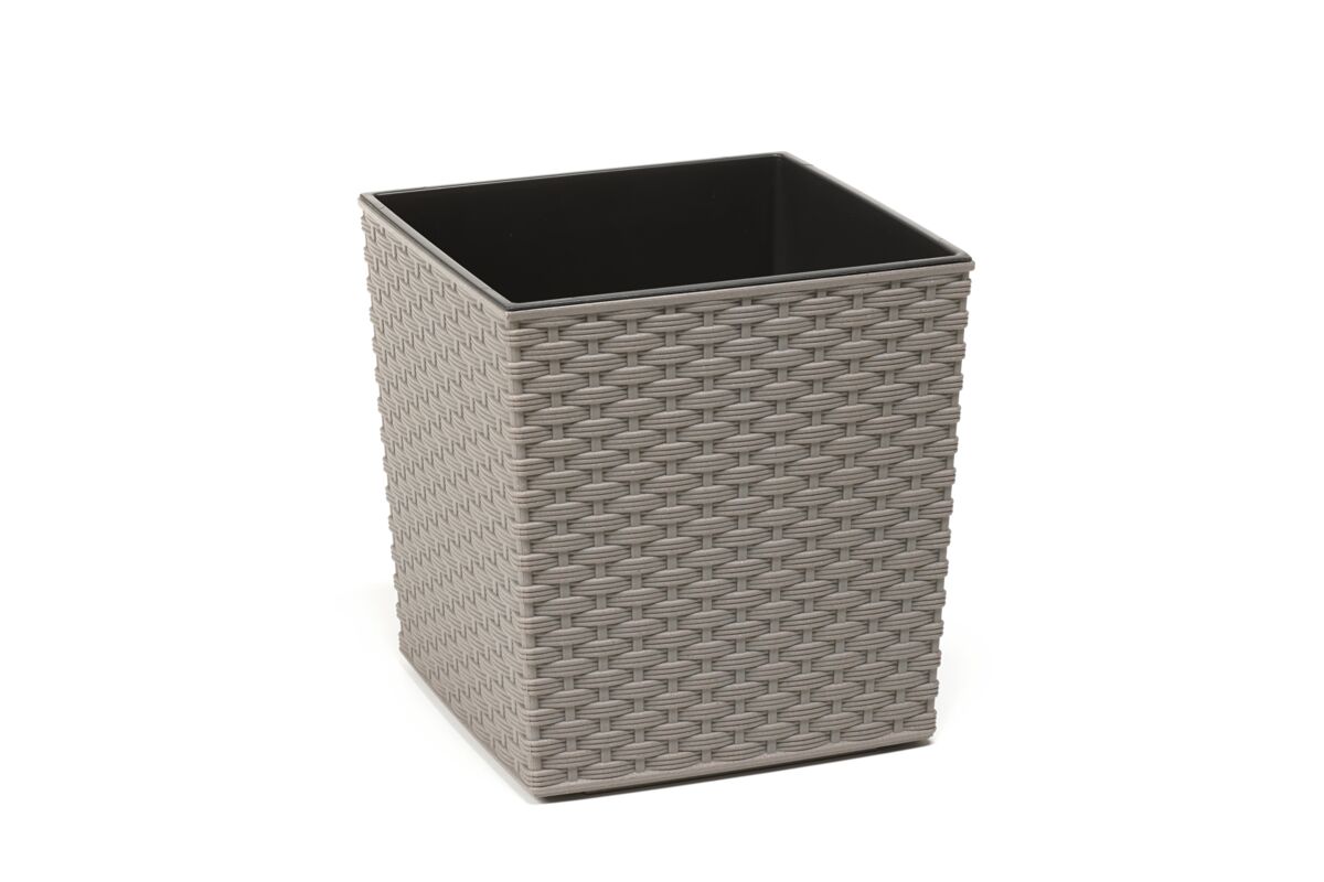 Lamela Pflanzkübel Juka – Kunststoff In Rattan-Optik, Farbe Mokka, 19 X 19 Cm, Mit Pflanzeinsatz