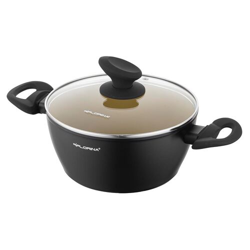 Garnek aluminiowy Amvegan z pokrywką 20 cm 2,1 l