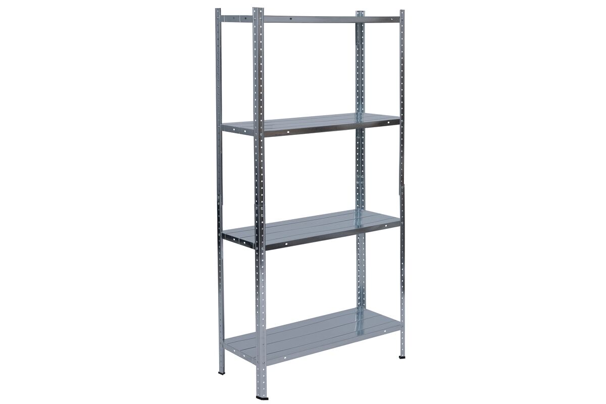 Regał metalowy ocynkowany 4 półki 145x75x30 cm 40 kg - Bricomarche.pl