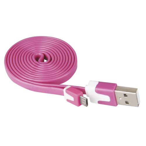 Przewód USB 2.0 wtyk A - wtyk micro B 1 m różowy
