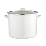Garnek emaliowany wysoki gładki z pokrywką 28 cm 14 l