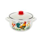 Garnek emaliowany Pyza Kogucik z pokrywką 18 cm 2,9 l