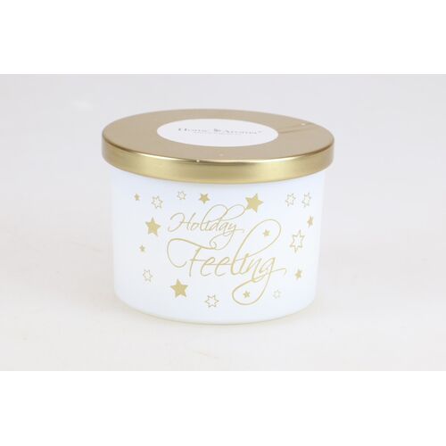 Świeca zapachowa 7,5 x 10,5 cm holiday feeling złota
