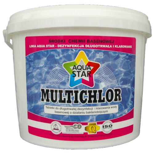 Tabletki do dezynfekcji wody basenowej Multichlor 3 kg AQUASTAR