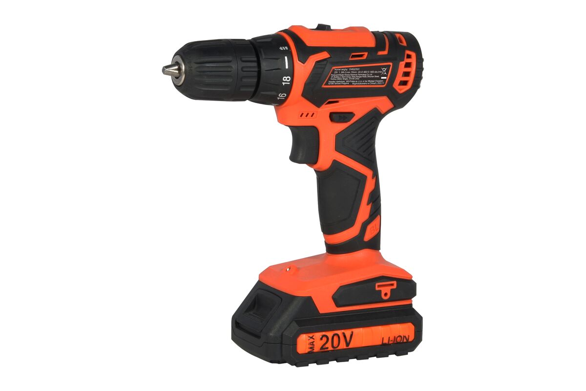 Wiertarko-wkrętarka bezszczotkowa 20 V z akumulatorem i ładowarką KINPOW