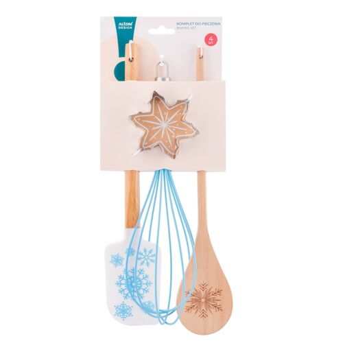 Zestaw do pieczenia szpatułka, wykrawacz, trzepaczka, łyżka drewniana