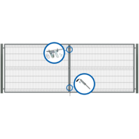 Brama dwuskrzydłowa 3D ocynk antracyt struktura 400 x 150 cm komplet Polbram