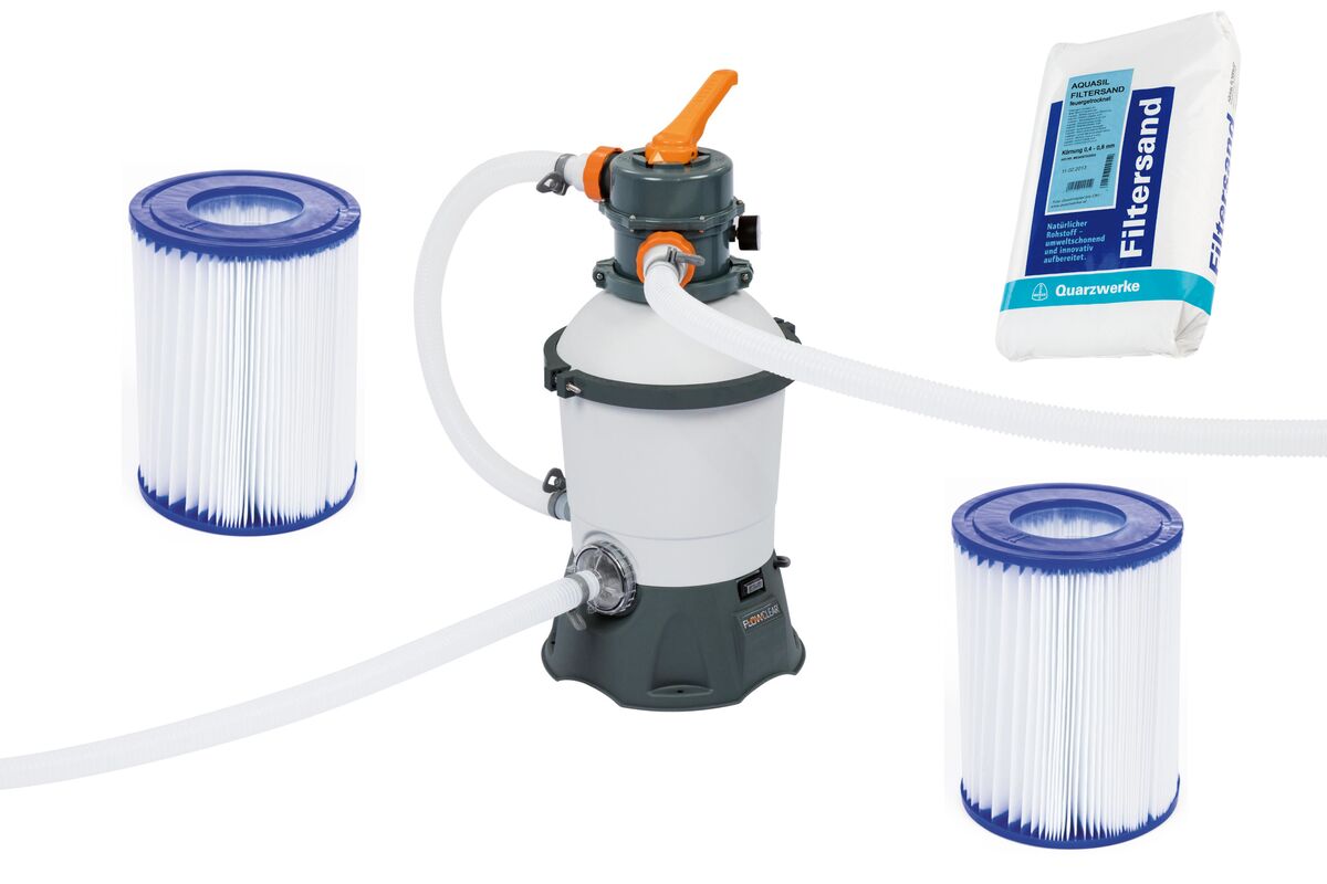 Zestaw pompa filtrująca piaskowa 3028 l/h z piaskiem i 2 wkładami