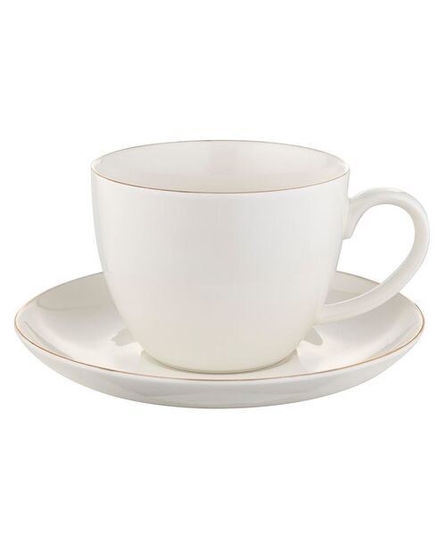 Filiżanka porcelanowa ze spodkiem Belissima 400 ml biały