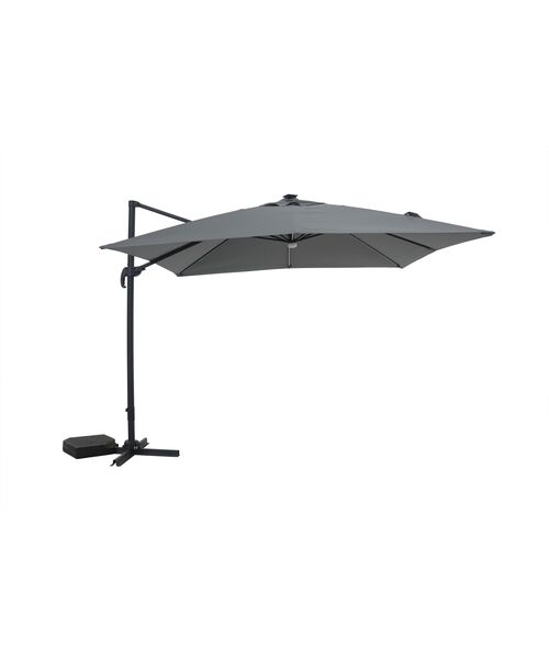 Parasol boczny z oświetleniem LED 300 x 300 cm szary
