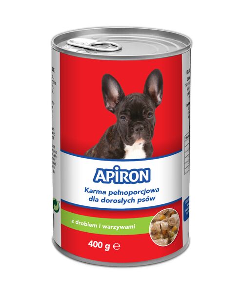 Karma dla psa drób / warzywa w sosie 400 g Apiron 