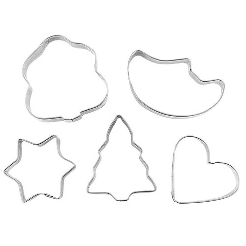 Wykrawacze do ciastek Pastelove 5 sztuk maxi srebrny