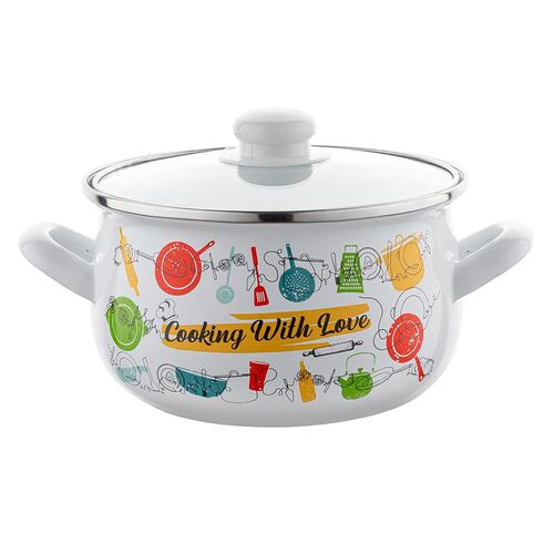 Garnek emaliowany Pyza Julia z pokrywką 20 cm 4,2 l