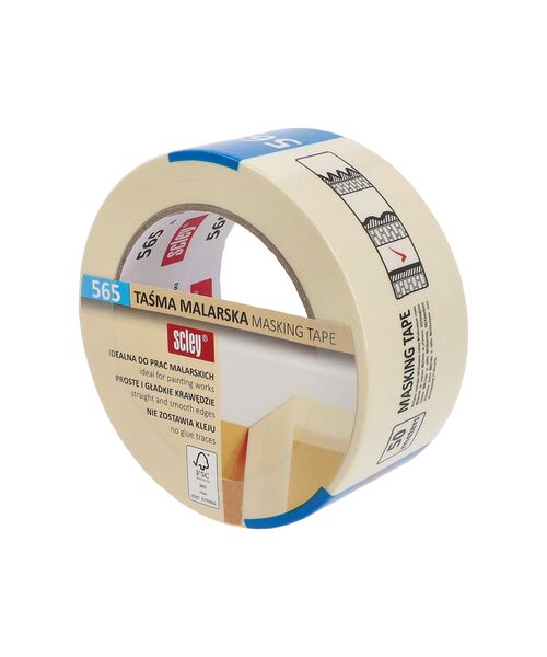 Taśma maskująca seria 565, 48 mm x 50 m biała kauczuk Scley