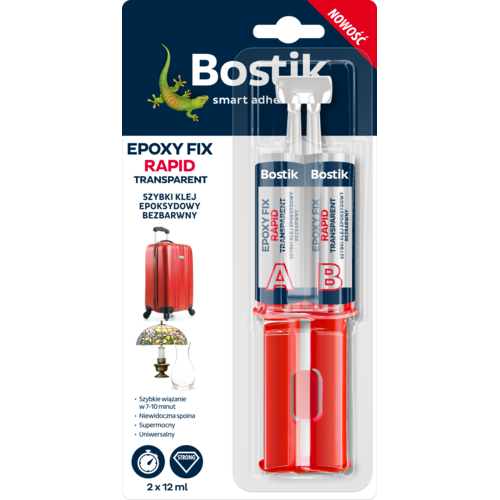 Szybki klej epoksydowy bezbarwny 2 x 12 ml