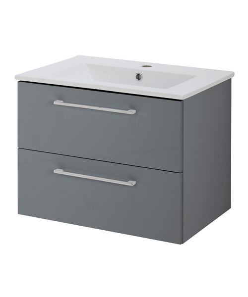 Szafka wisząca Soria Gray z umywalką 60 cm antracytowa